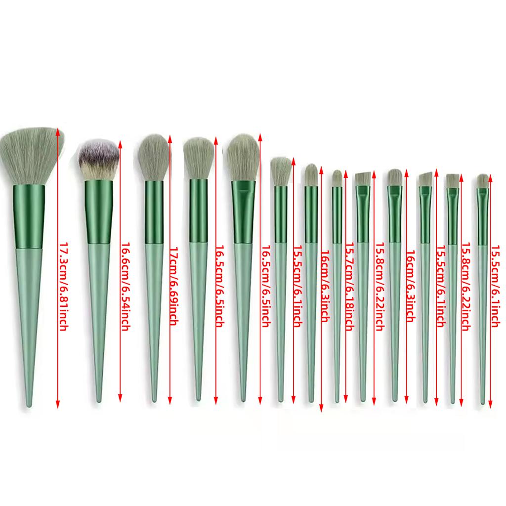Green/Pink 13PCS Makeup Brush Set Soft Nylon Soft Fur Delicate Brushes Essential For Daily Makeup Tools Valentine'S Day Gift