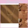 Elegant Gold Tassel Pendant Necklace For Women With Geometric Design Perfect For Romantic Events