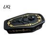Vintage Bone Texture Box Gothic Skull Casket Jewelry Box, Resin Spooky Storage Figurine for Creative Relief Rings, Halloween Dark Tabletop Organizer,