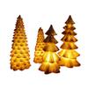 4 Pcs Light Up Christmas Tree Figurines Resin Christmas Tree Tabletop Decoration for Holiday Mantel Desk Centerpiece