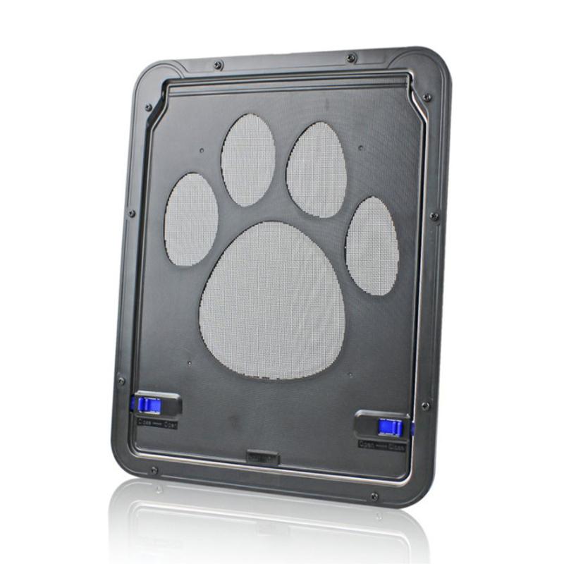 Large Dog Cat Screen Door Lockable Self-Closing Function Sturdy Pet Door Easy Safe Freely Enter House from Outdoor Garden Window