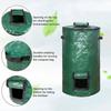 Sacco Compostiera Pieghevole da Giardino con Coperchio Ambientale Organico Fermentazione Rifiuti Collettore Sacchi Rifiuti Compostiera