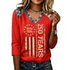 Womens Casual V Neck Top 250 Years 1776 2026 Printed Loose Fit Shirt Half Sleeve Patriotic Graphic Tee Comfortable Pullover