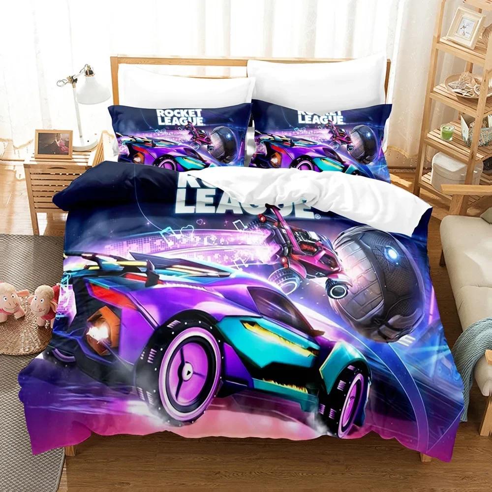 Rocket League Bedding Set Cartoon Comfortable Duvet Quilt Cover Pillowcase Bedding Set Children Bedroom Decoration Home Textile