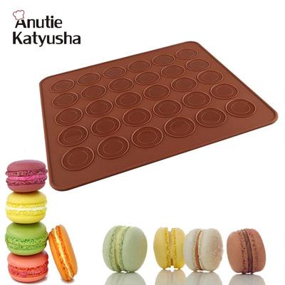 30/48 Hole Macaron Silicone Pad Baking Mat Round Shape Baking Pad DIY Cake Dessert Oven Liner Baking Tools For Cakes Pastry Tools