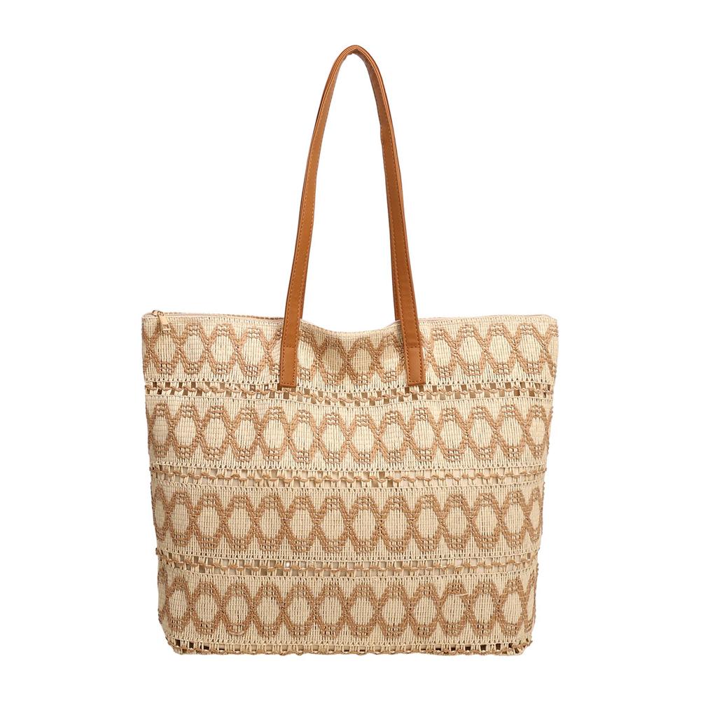 Spring/summer Fabric Patchwork Large Capacity Bags Versatile Durable Fashi Shoulder Bags New Seaside Vacati Casual Tote Bag