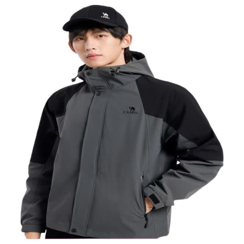 Camel Men's Hooded Windbreaker Jacket