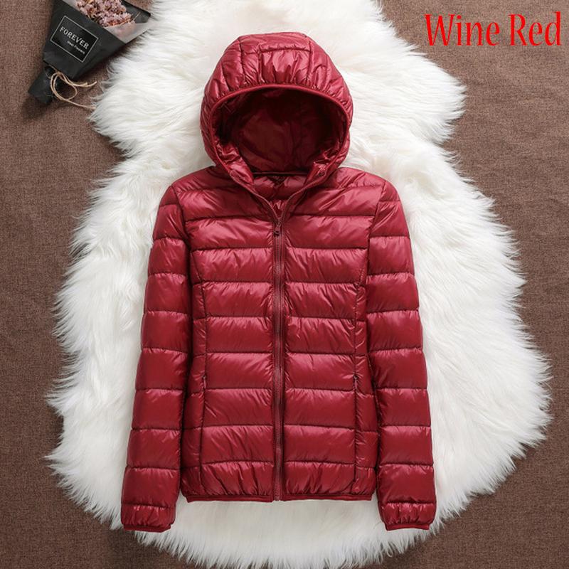 Warm Hooded Women Down Jacket Windproof Parka Coat White Duck Down Casual Autumn Winter