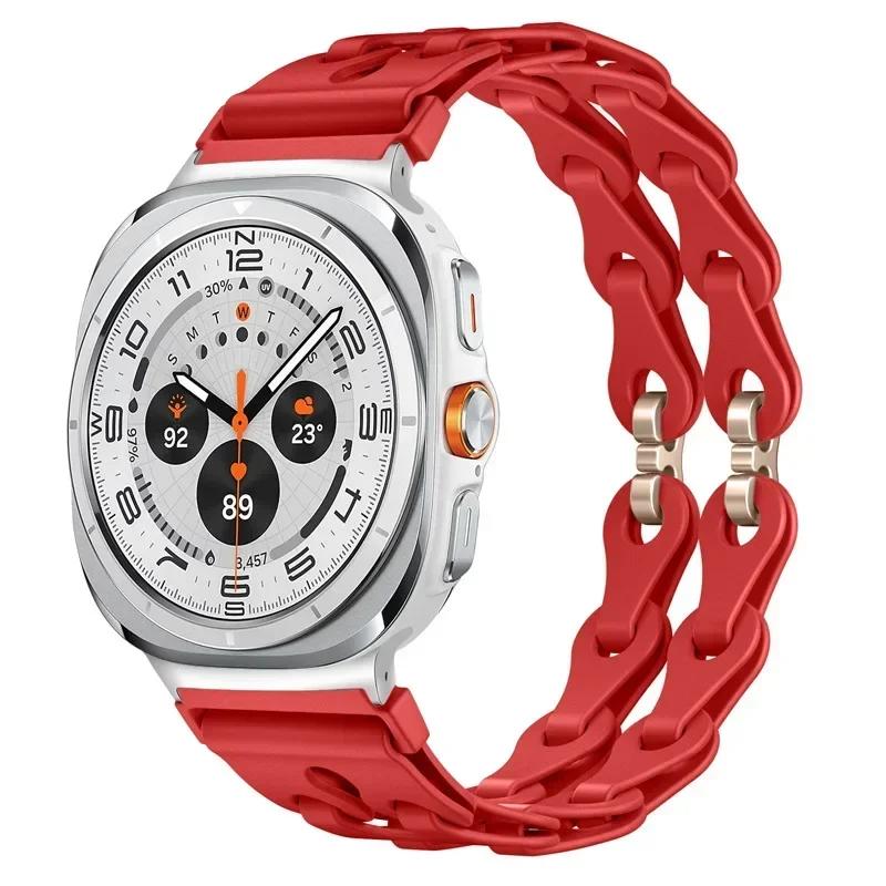 Silicone Chain Strap for Samsung Galaxy Watch 2025/7 Ultra 47mm Wristband Band Bracelet for Galaxy Watch ultra 2025 Watchband