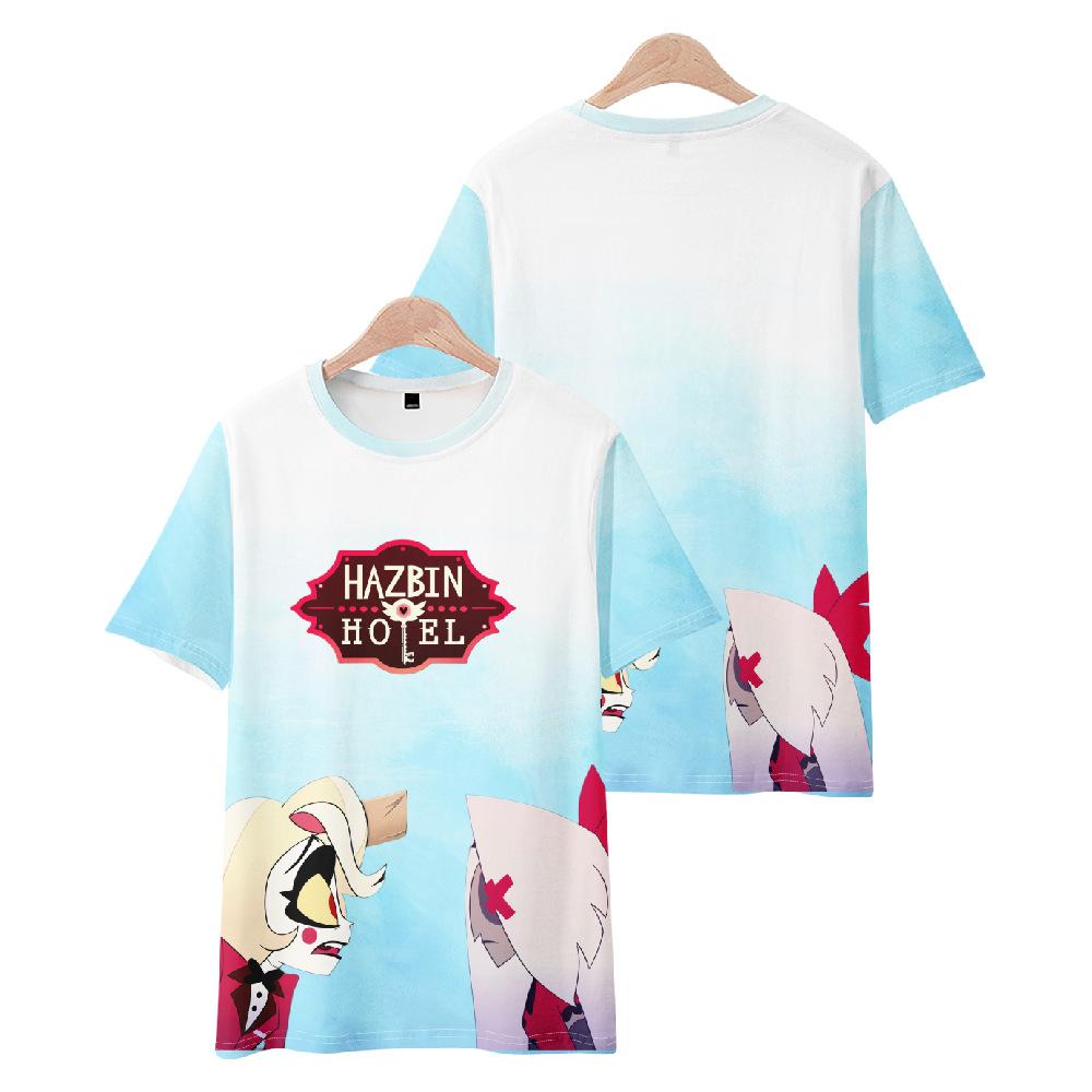Summer Fashion Women/Men's Casual Anime Hazbin Hotel Printed Cosplay Short Sleeve T-shirts