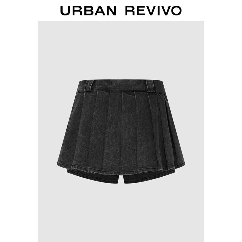Women's Pleated Denim Skort