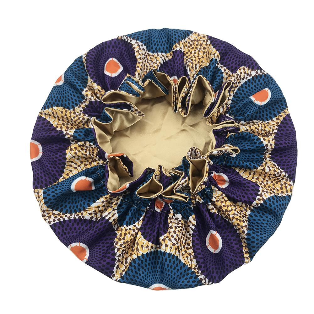 Double Layer Silky Satin Bonnet Women Sleeping Cap Large Reversible Satin Linned Night Sleep Headwrap Hat Hair Wrap Accessories