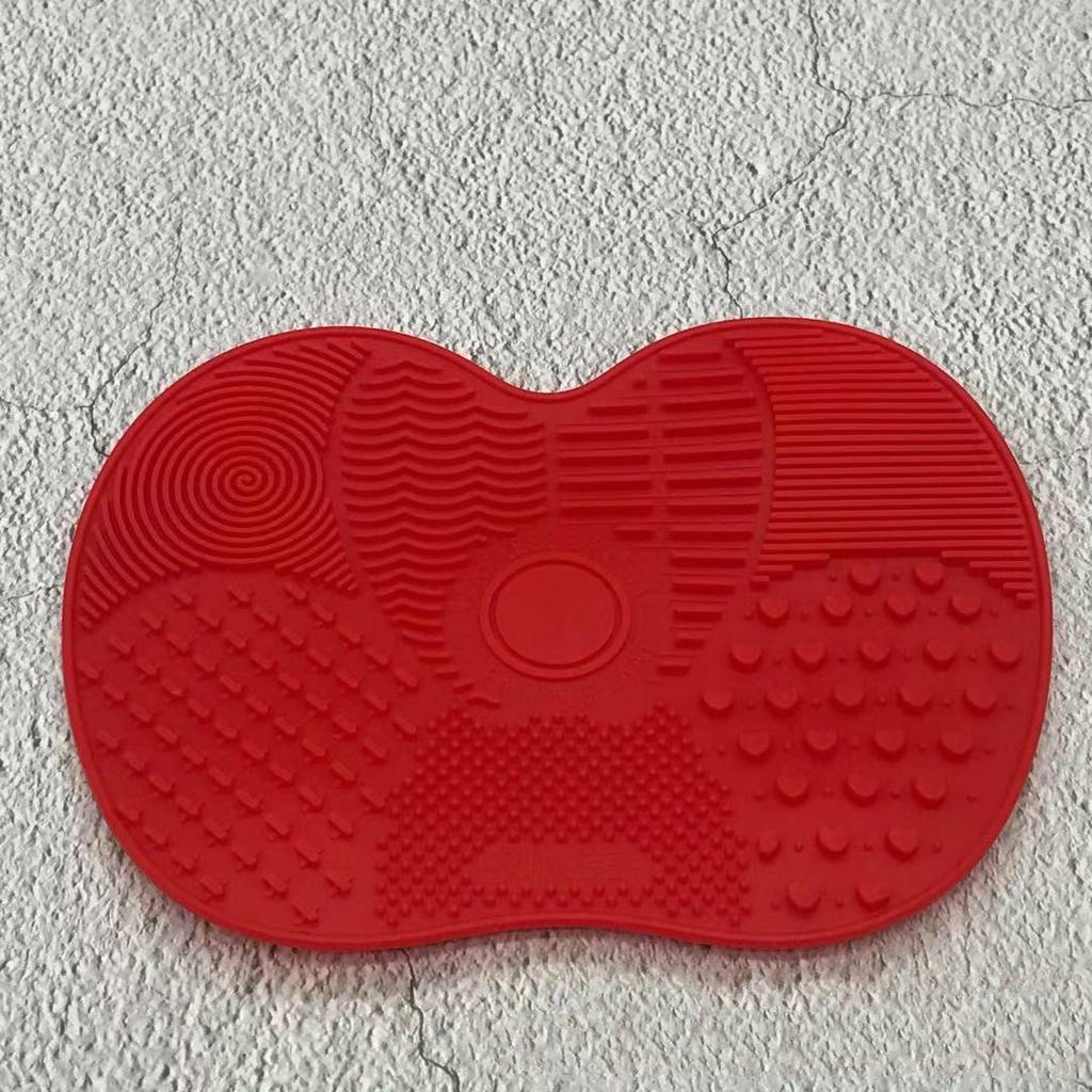 Perie de machiaj din silicon de culoare pură, cu ventuză, anti-alunecare, perie mică de machiaj, perie de machiaj.