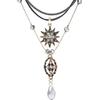 Dark Gothic cross fringed necklace multi-layered beaded necklace fashionable Spice Girl necklace
