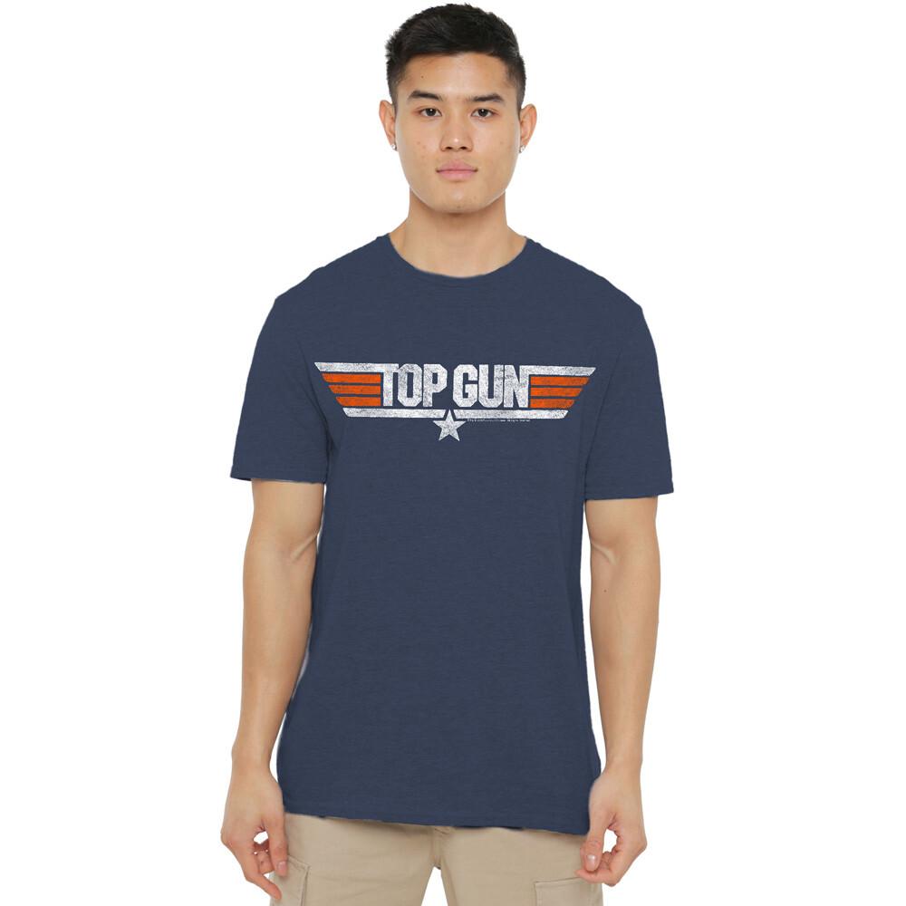 Top Gun Distressed Logo  T-Shirt S-2XL, Navy Unisex T-Shirt S