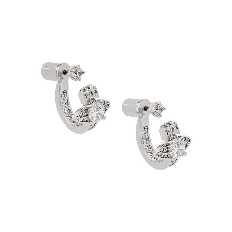 

Vivienne Westwood Maitena Earrings Saturn Arc Shape Studs Women earrings Silver 62030056-02P102-SM Box