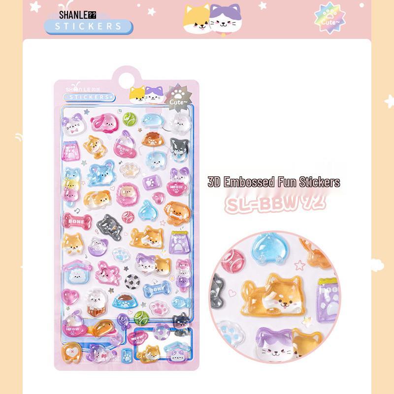 Popular 3D Animal Cartoon Crystal Stickers for Kids' Phone Cases
