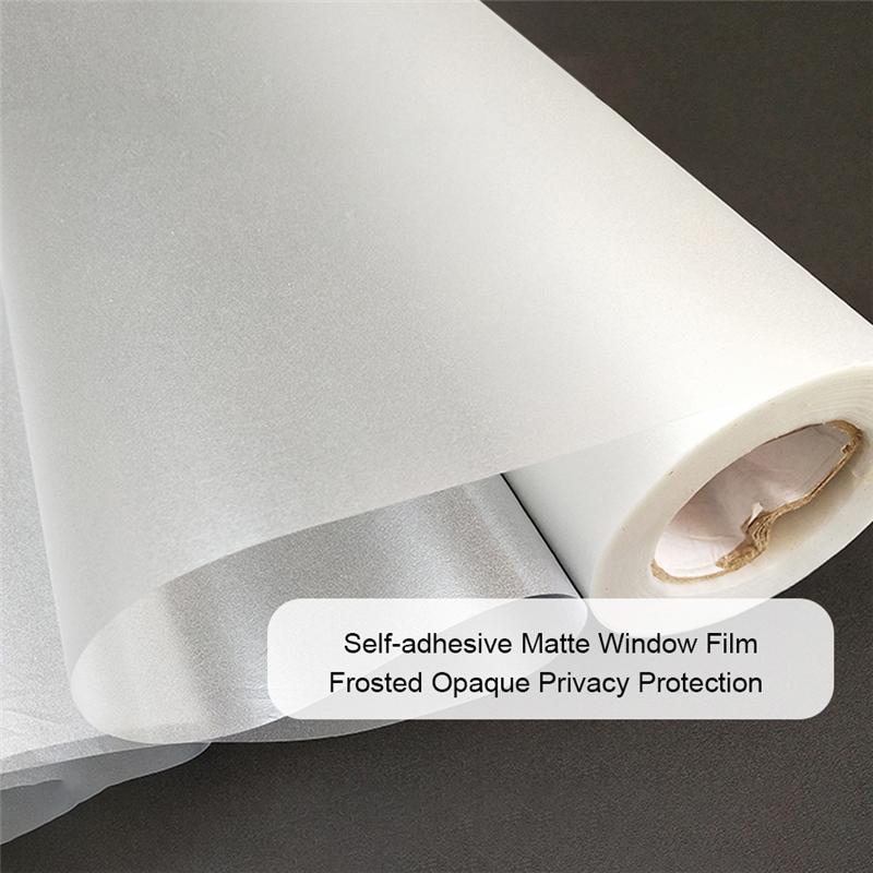 Autocolant PVC pentru fereastră 10M Pastă de sticlă mată pură Decorativă pentru casă Sufragerie Toaletă Baie Film autoadeziv