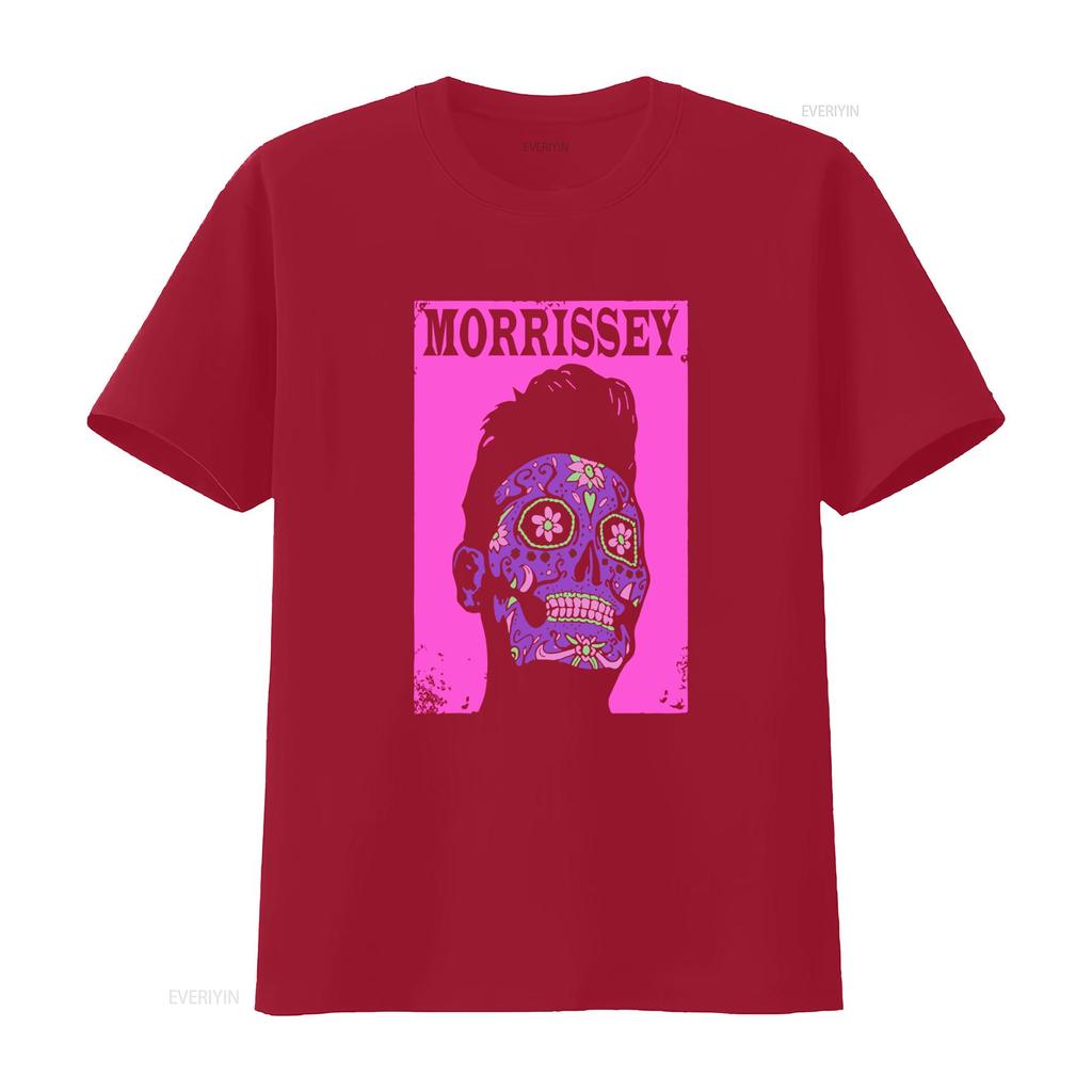 Morrissey Day Of The Dead Purple Floral Skull Design T Shirt New Official vintage Washed Stretched Soft Slightly