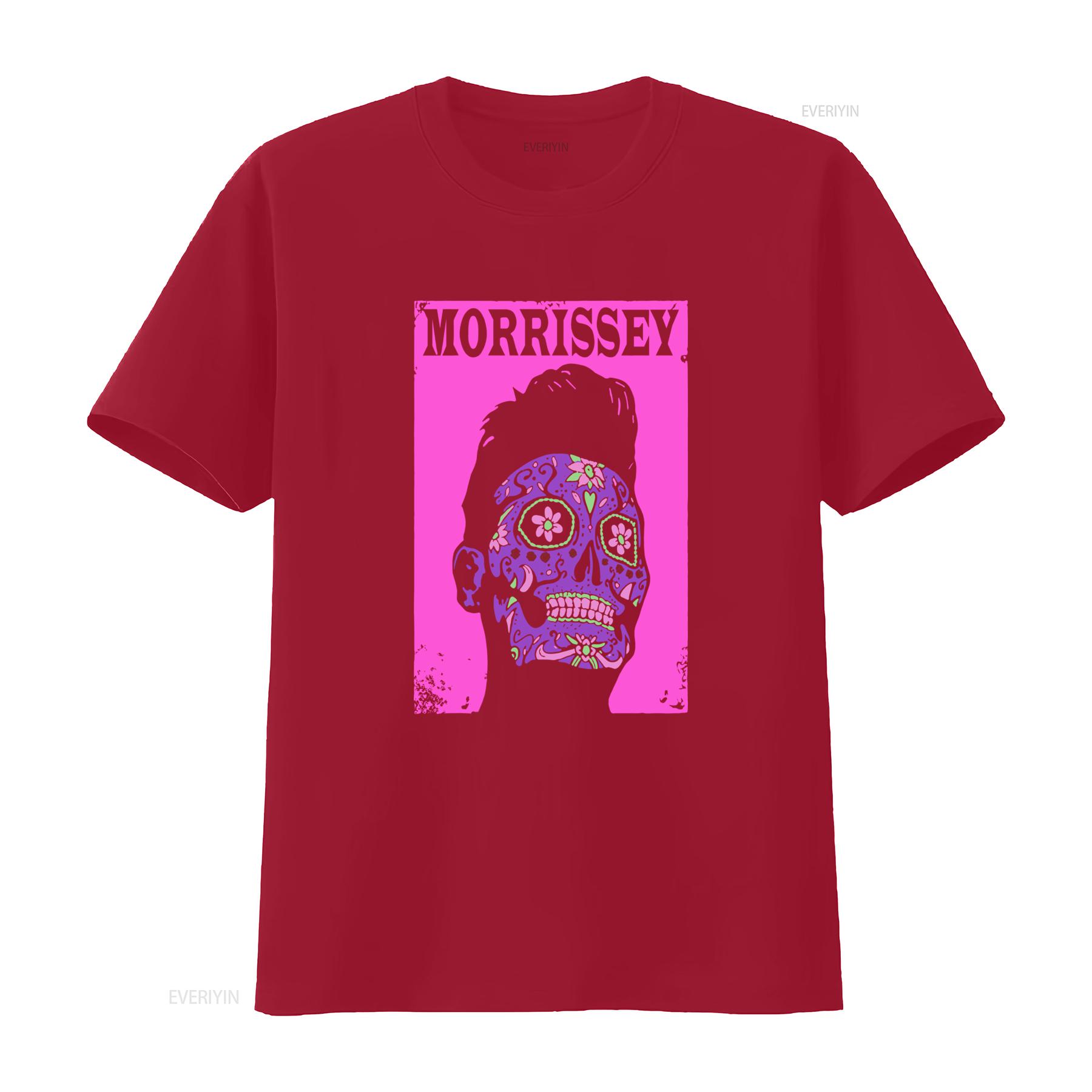 

Morrissey Day Of The Dead Purple Floral Skull Design T Shirt New Official vintage Washed Stretched Soft Slightly S