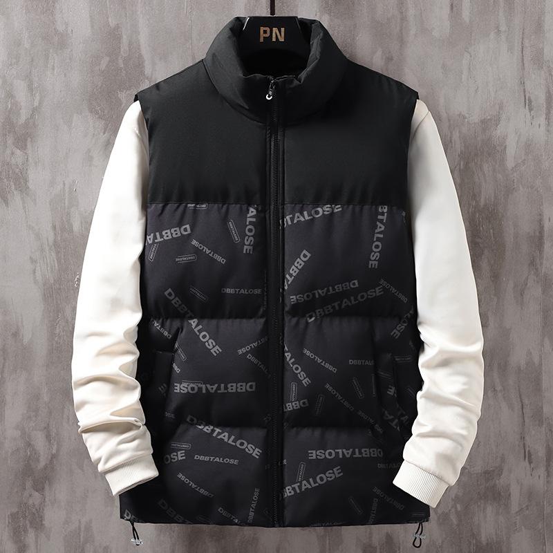 

Vest clothing autumn and winter thickened warm Hong Kong style vest couple jacket fashion vest M чорний