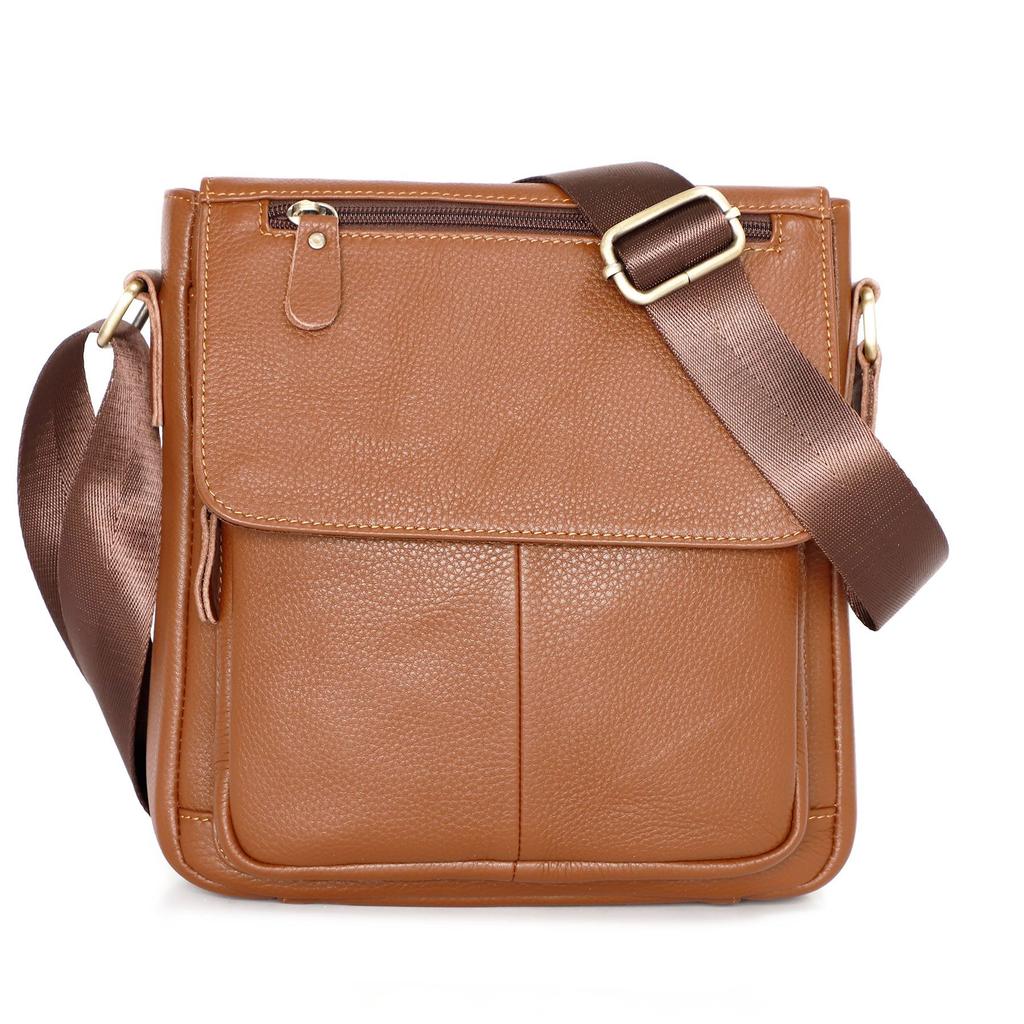 Cross-border first-layer cowhide retro bag cover shoulder bag commuter leather bag men's bag genuine leather high-end men's messenger bag
