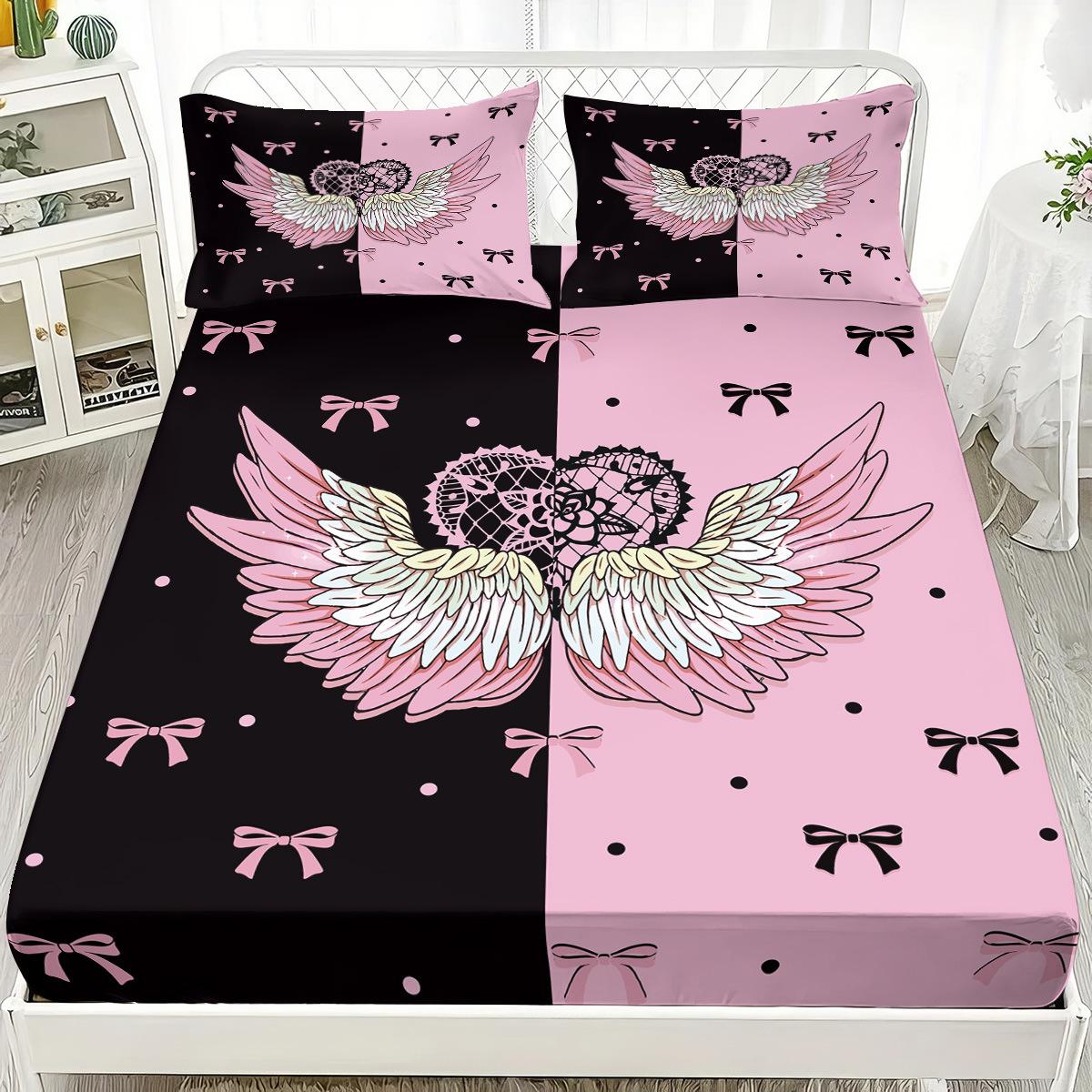 

Sheet Size Wings 3D Printed Mattress Cover Protective Cover Sheet Sheet Three-Piece Set 90x200cm