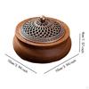 Incense Holder Ornament Housewarming Gift Desk Mediation with Lid Home Fragrance Round for Bedroom