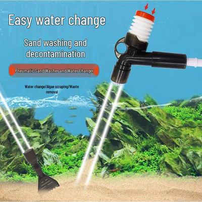 Pulitore Manuale per Ghiaia Acquario e Tubo Sifone: Cambiacqua, Aspiratore Feci, Lavabianchetti, Rimuovi Sedimenti.