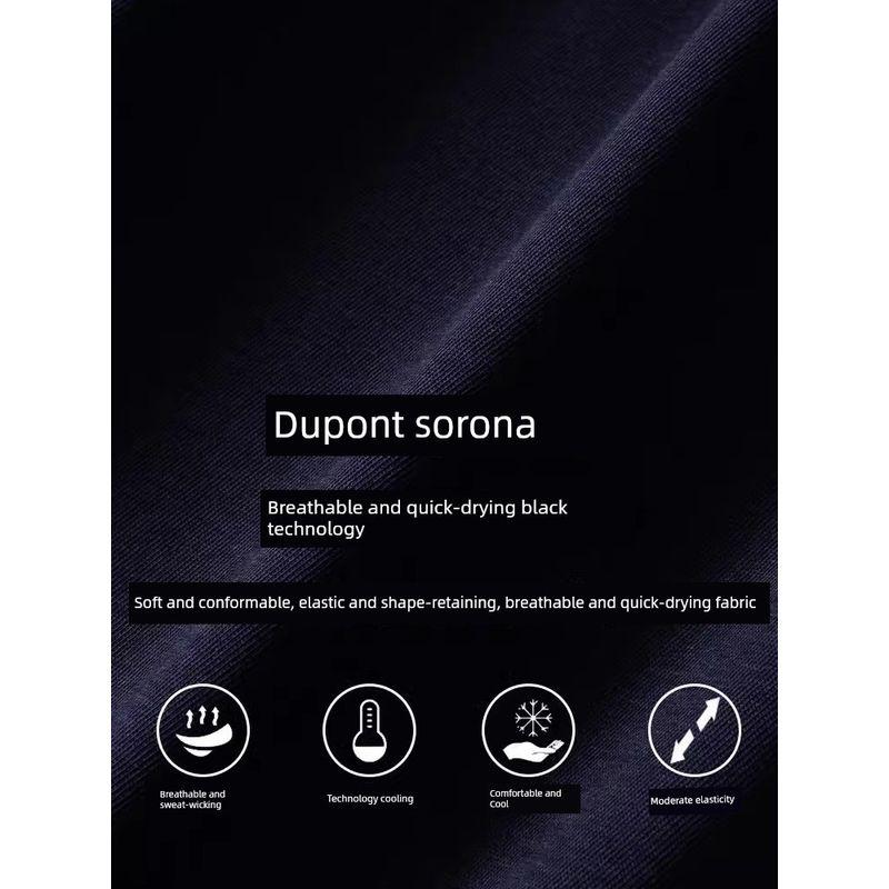 Dupont Sorona T-Shirt Men's Short-Sleeved 2024 New Summer Xinjiang Long-Staple Cotton Base Shirt Foreign Trade Embroidered T-Shirt