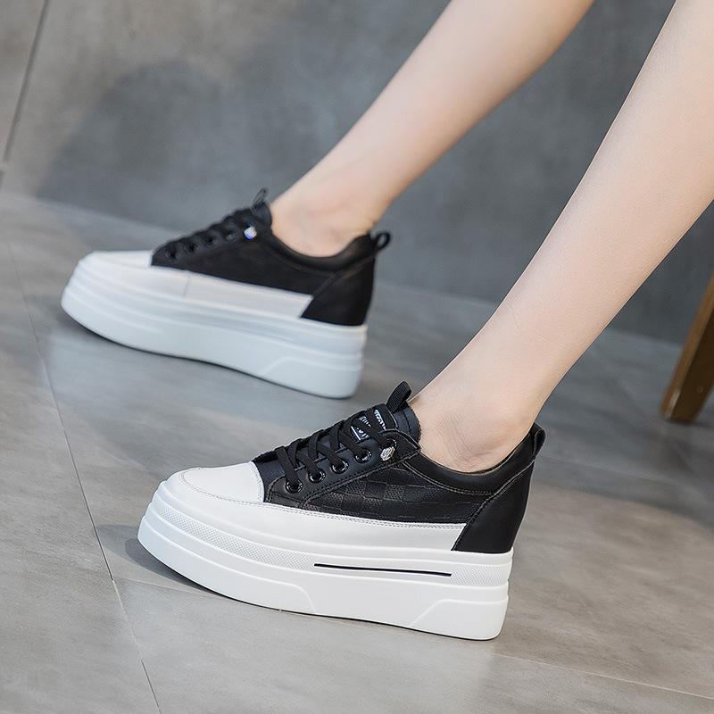 Women's Shoes 2026 New Four Seasons Thick soled High Heels Interior Height Increase Women's Shoes Single Shoes Sports Shoes