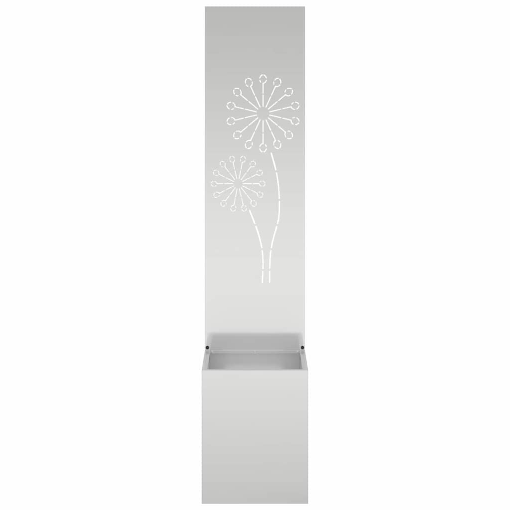 Garden Privacy Screen Canvas Silver 32 X 150 Cm Galvanized Steel