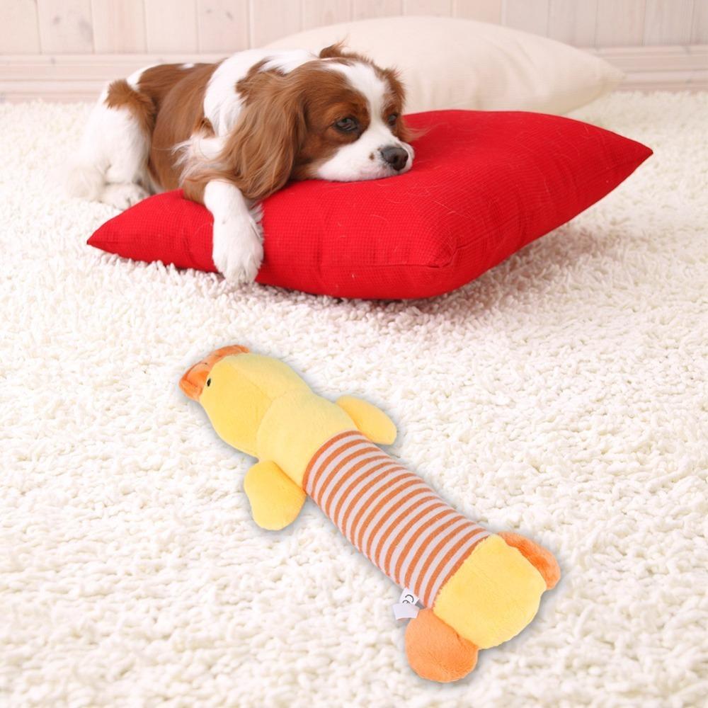 Soft Plush Fabric Dog Squeaky Toy Striped Pattern Striped Elephant Toy  Boredom Playtime жёлтый