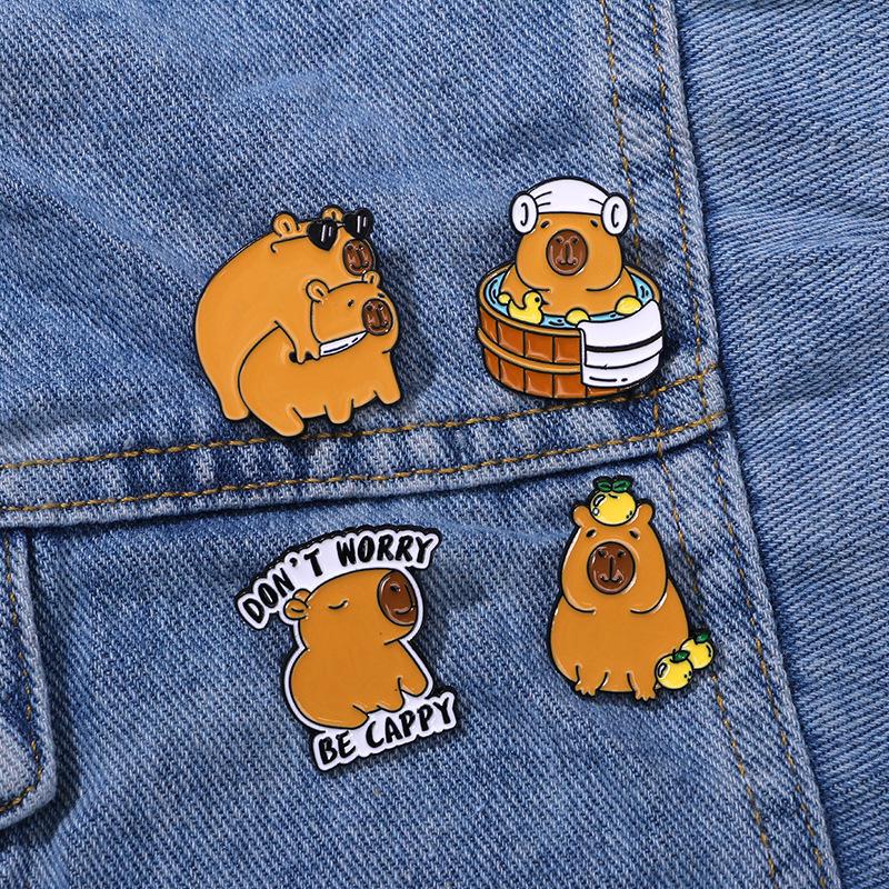 Broche Mignonne Originale Capybara Dessin Animé - Insigne Adorable en Alliage & Décoration de Livre