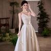 Tube Top White Satin Light Wedding Dress 1011 New Bridal Wedding Engagement Dress Korean Go Out Welcome Location Yarn