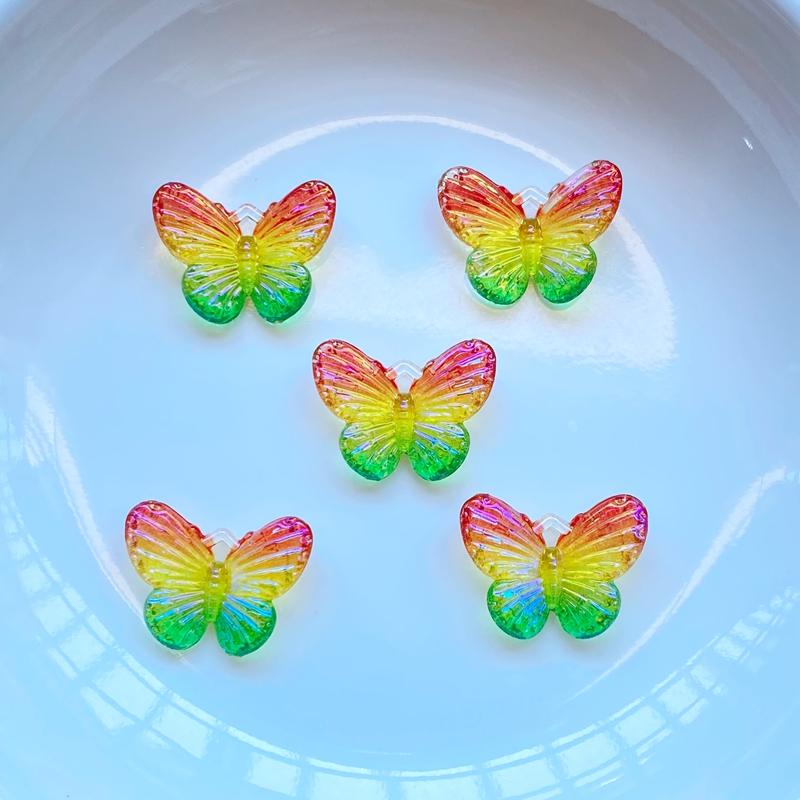 40Pcs New Kawaii Cute 12*16mm Shining Butterfly Flat Back Resin Cabochons Scrapbooking DIY Jewelry Craft Decoration Accessorie