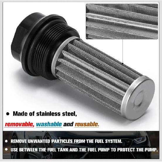 VR -Universal Car Racing In-Line Fuel Oil Filter With AN6/AN8 Fittings Adapter and 100 Micron Steel Element  VR5565