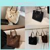Stylish Large Capacity Plush Tote Bag For Women In White Black And Coffee Colors