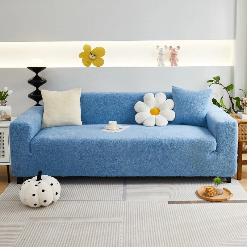 Fashionable Elastic All-around Sofa Cover Modern Minimalist Multicolor Couch Cover Anti Slip Soft Dustproof Plush Sofa Covers