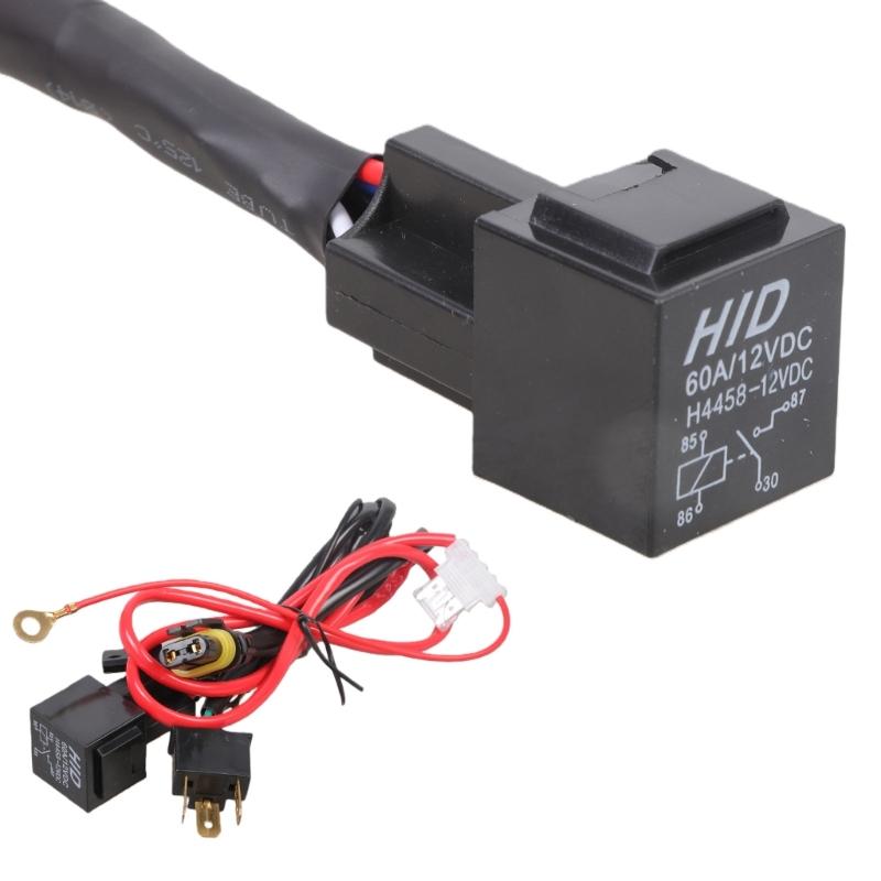 Motorcycle Headlight Wiring Harness Kit Universal High Conductivity Motorbike Light Cord for Near Far Beams Modification