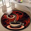 1PC Caffeine Art Office Round Area Rug, Mat Suitable For Office, Under Office Chairs Bedroom Living Room Home Decor, Room Deco