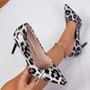 Sexy Leopard Print High Heels for Women Pointed Toe Stiletto Heeled Pumps Woman Elegant Slip On Banquet Party Shoes Plus Size 42