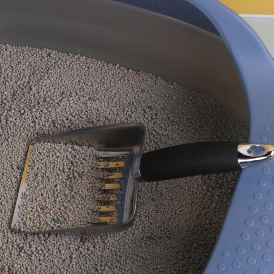 Cat Litter Scoop Stainless Steel Mesh Scooper Metal Kitten Poop Sifting Shovel with Rubber Handle for Cat Litter Box