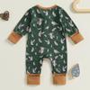 Baby Boy Zipper Romper Casual Duck Print Long Sleeve Jumpsuit for Infant Toddler Fall Outfit