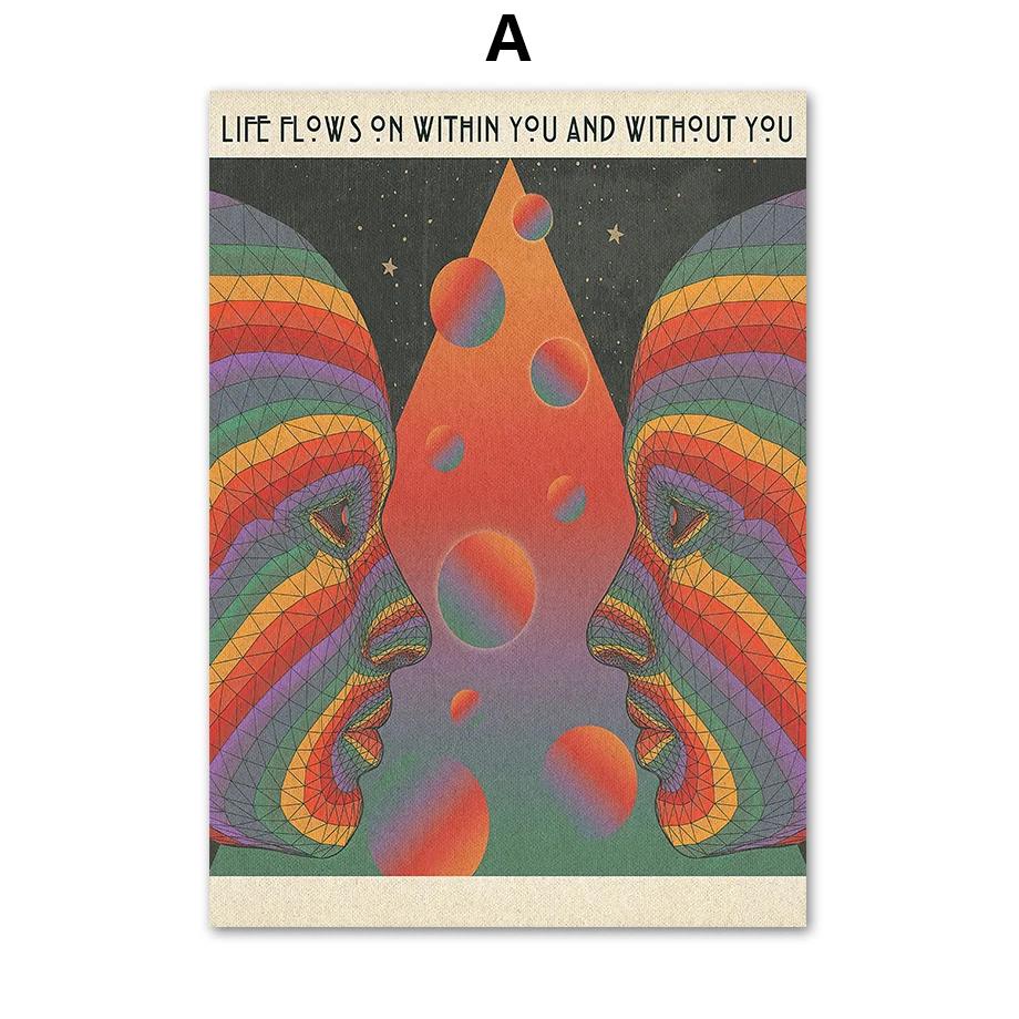 Psychedelic Eye Mushroom Rock Band Retro Boho Wandkunst Nordic Poster Leinwand Malerei Drucke Wandbilder für Wohnzimmer Dekor