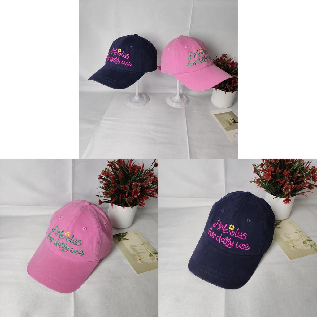 Unisex Art Flower Baseball Hat With Embroidered Text And Adjustable Fit For Daily Fashion
