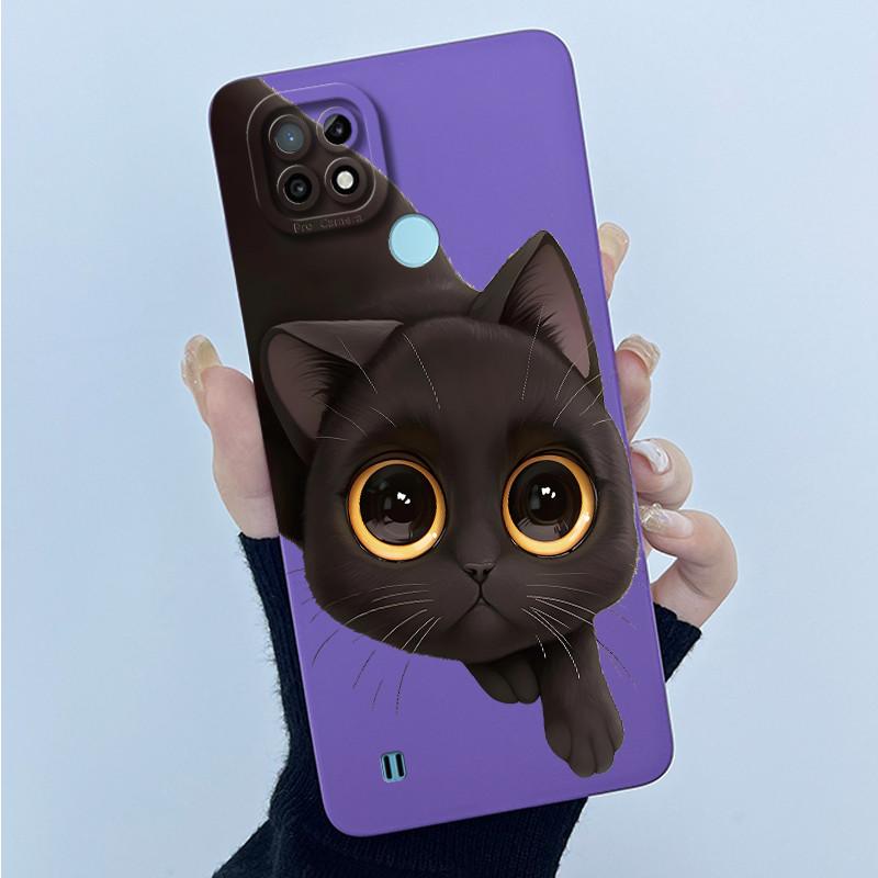 For Realme C21 RMX3201 / C21Y RMX3261 RMX3263 C25Y Phone Case Coque Soft Silicone Sweet Painted Girls Lovely Printed Back Cover