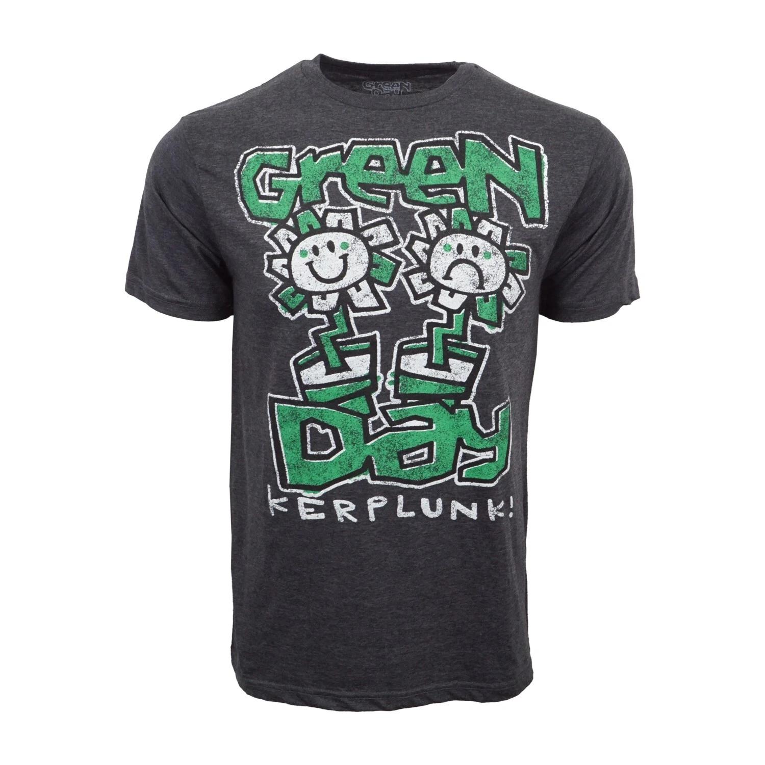 Unisex Adult Casual Graphic Green Day Kerplk Flowers Graphic T SHIR... S