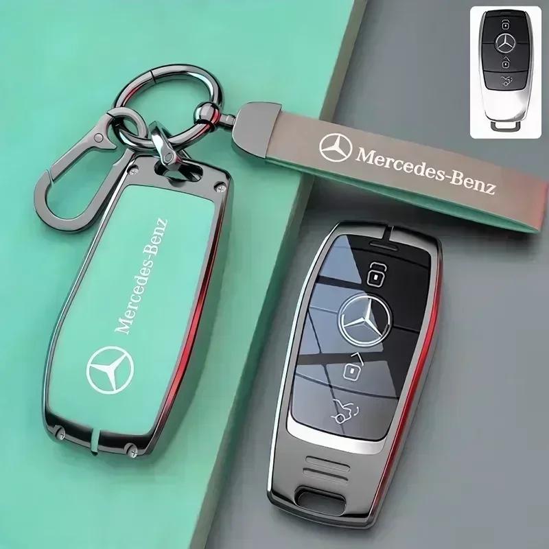 UKY5 Zine Alloy Car Key Case Cover Shell Holder For Mercedes Benz A C E S G Class GLC CLE CLA W177 W205 W213 W222 X167 AMG Accessory