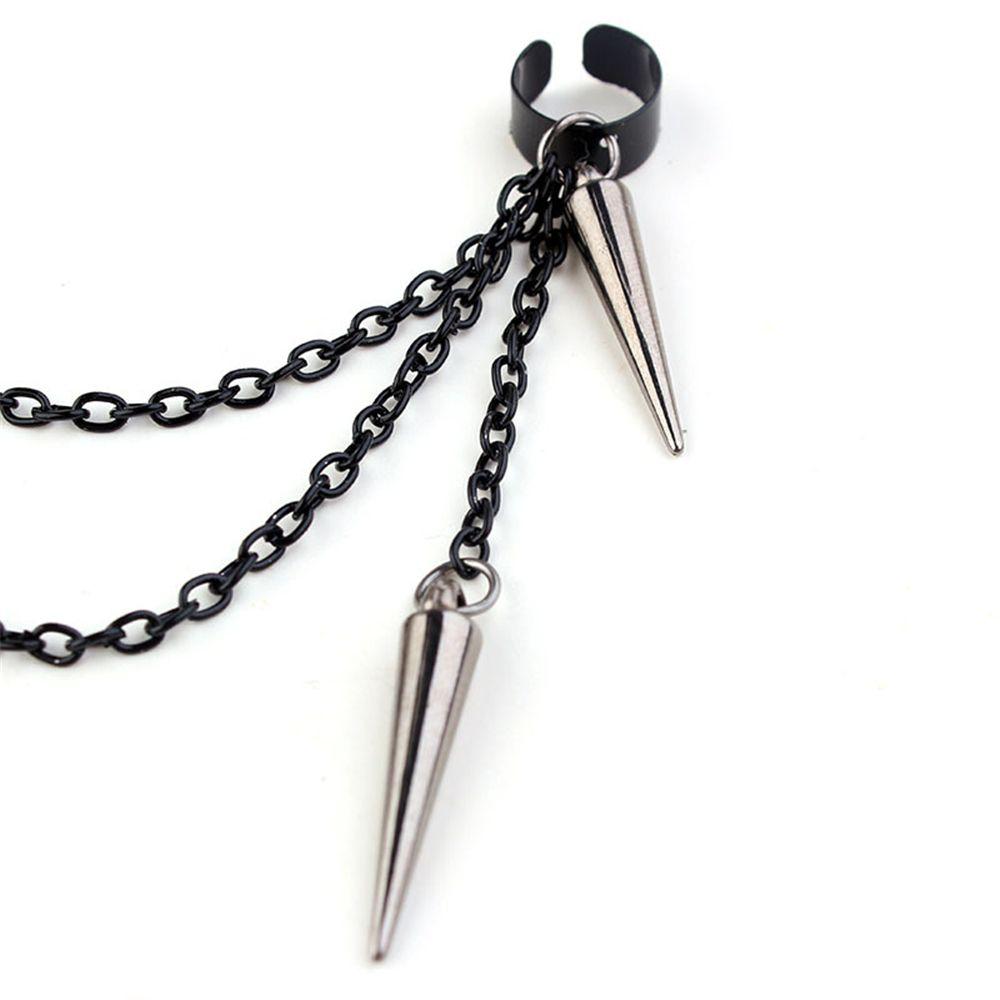 1 Pair Fashion Party Ear Hook Drop Gothic Rock Ear Clip Ear Stud Rivet Punk Earrings